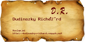Dudinszky Richárd névjegykártya